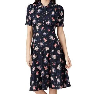 CLOSET CLOSING | Alexia Admor | Navy Floral Emery Midi Dress with Buttons